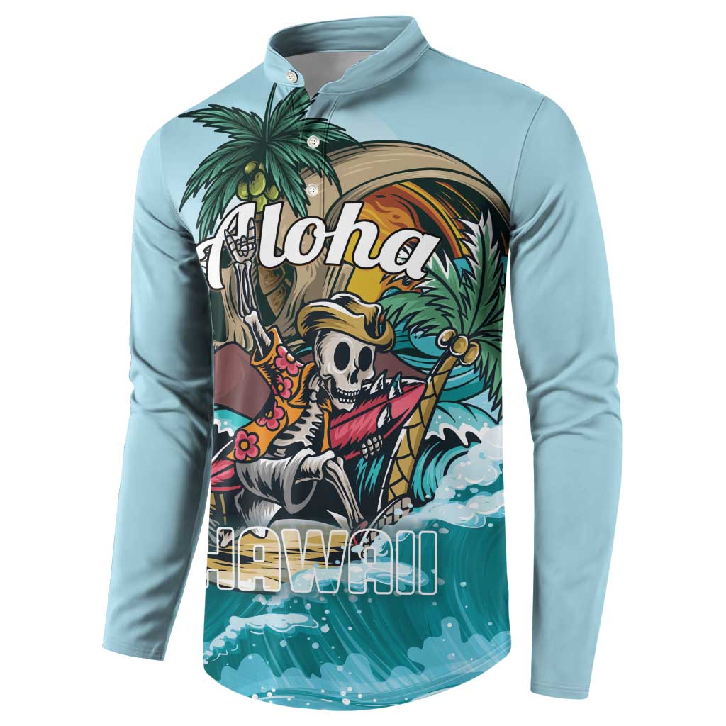 Personalized Aloha Hawaii Skeleton Button Sweatshirt Tropical Summer Vibe - Wonder Print Shop