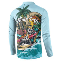 Personalized Aloha Hawaii Skeleton Button Sweatshirt Tropical Summer Vibe - Wonder Print Shop
