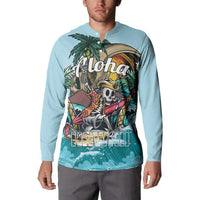 Personalized Aloha Hawaii Skeleton Button Sweatshirt Tropical Summer Vibe - Wonder Print Shop
