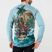 Personalized Aloha Hawaii Skeleton Button Sweatshirt Tropical Summer Vibe - Wonder Print Shop