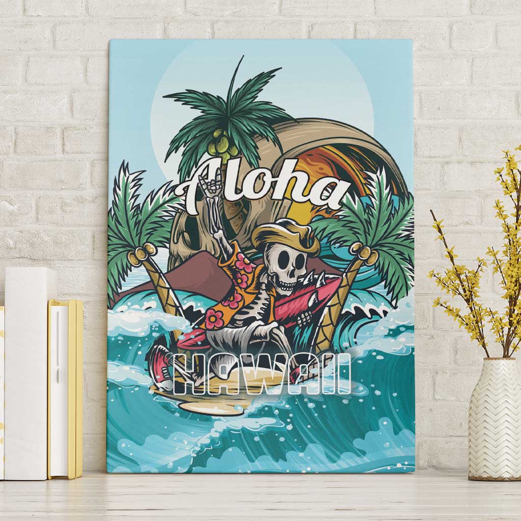 Aloha Hawaii Skeleton Canvas Wall Art Tropical Summer Vibe - Wonder Print Shop