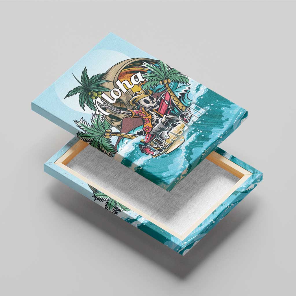 Aloha Hawaii Skeleton Canvas Wall Art Tropical Summer Vibe - Wonder Print Shop