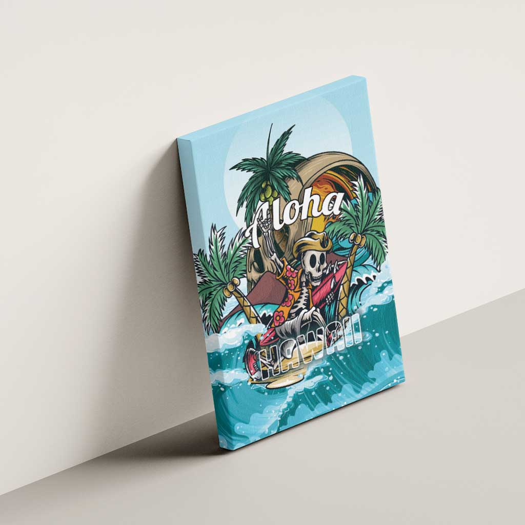 Aloha Hawaii Skeleton Canvas Wall Art Tropical Summer Vibe - Wonder Print Shop