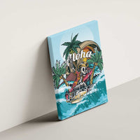 Aloha Hawaii Skeleton Canvas Wall Art Tropical Summer Vibe - Wonder Print Shop