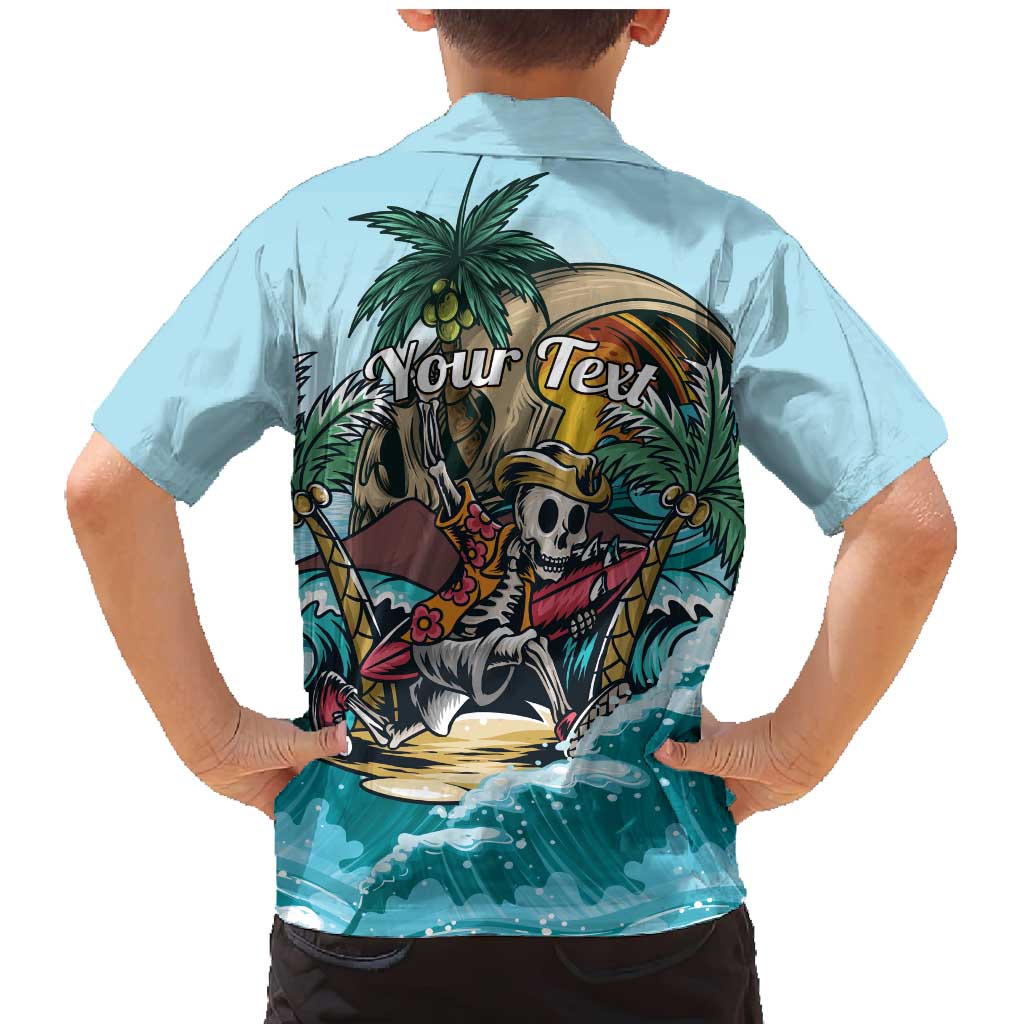 Personalized Aloha Hawaii Skeleton Family Matching Mermaid Dress and Hawaiian Shirt Tropical Summer Vibe - Wonder Print Shop