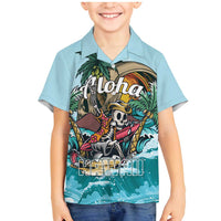 Personalized Aloha Hawaii Skeleton Family Matching Mermaid Dress and Hawaiian Shirt Tropical Summer Vibe - Wonder Print Shop