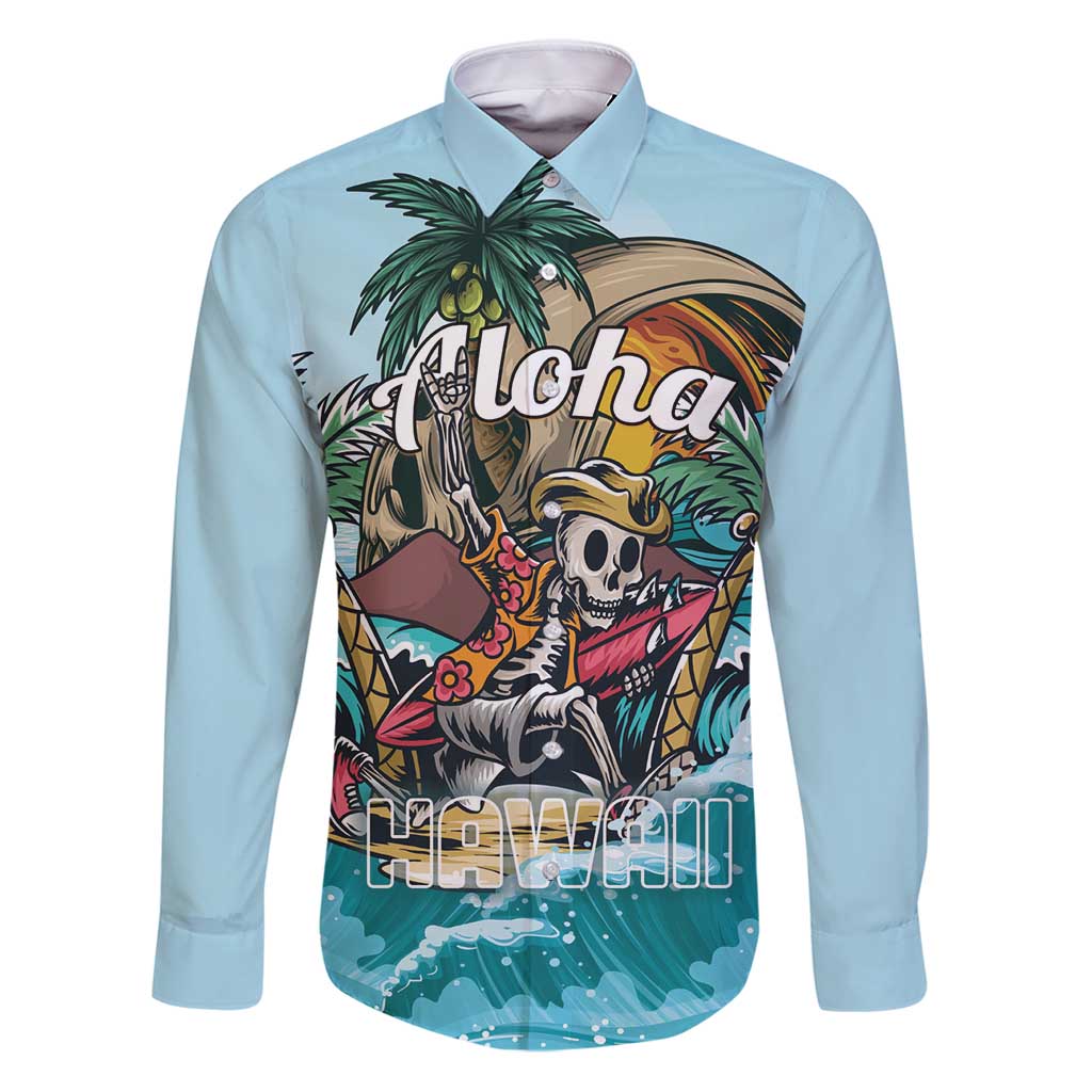 Personalized Aloha Hawaii Skeleton Family Matching Puletasi and Hawaiian Shirt Tropical Summer Vibe - Wonder Print Shop