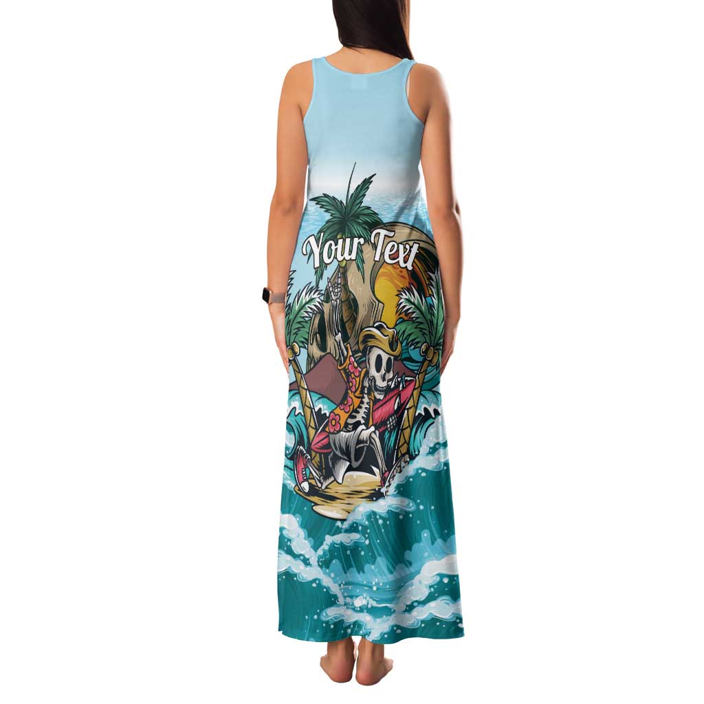 Personalized Aloha Hawaii Skeleton Family Matching Tank Maxi Dress and Hawaiian Shirt Tropical Summer Vibe - Wonder Print Shop
