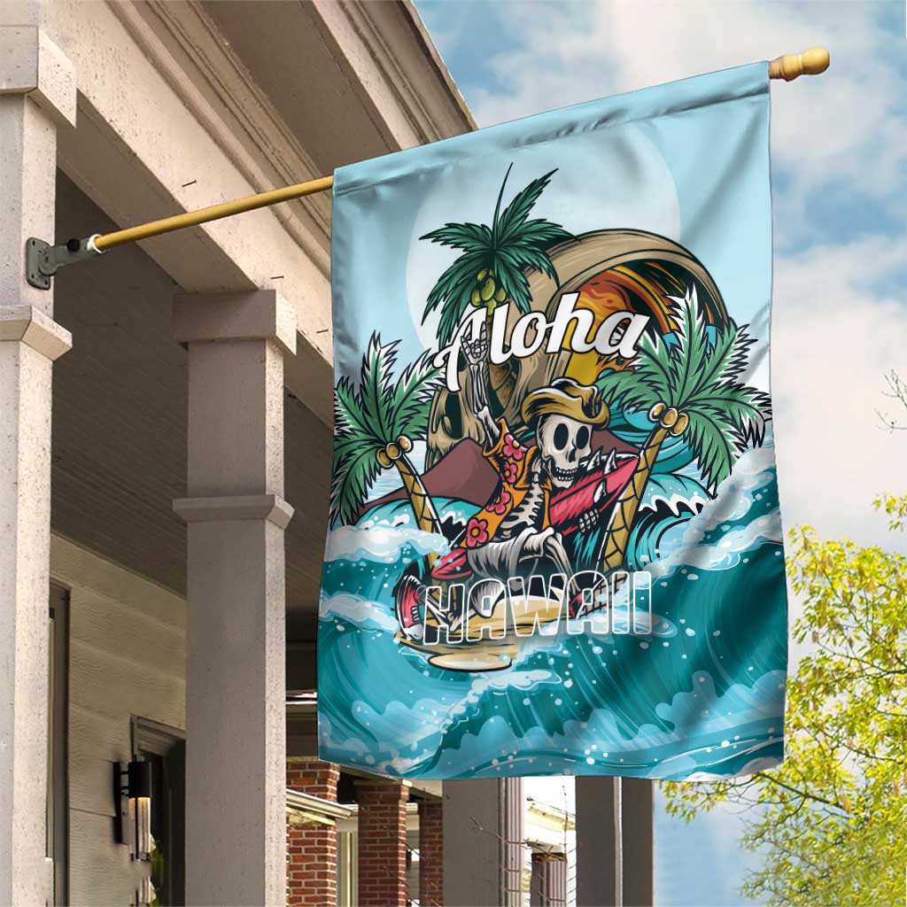 Aloha Hawaii Skeleton Garden Flag Tropical Summer Vibe - Wonder Print Shop