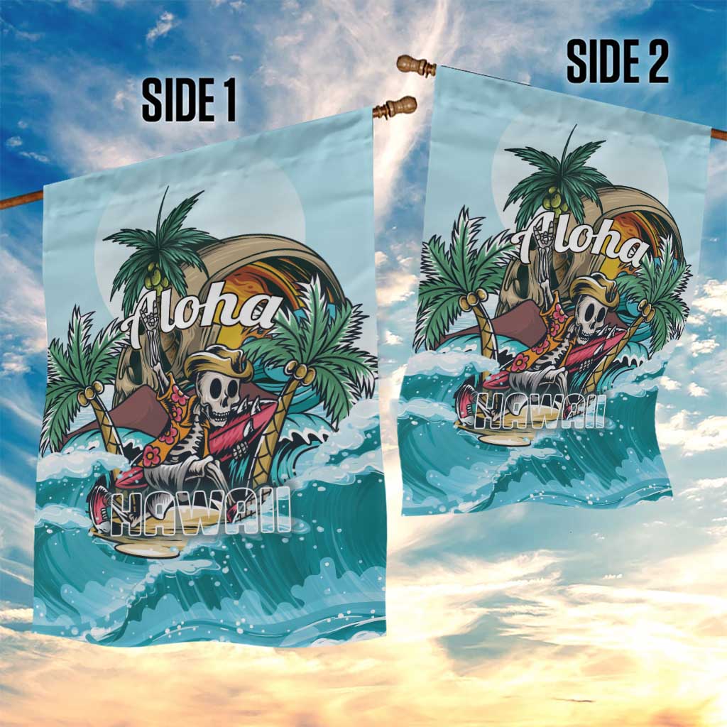 Aloha Hawaii Skeleton Garden Flag Tropical Summer Vibe - Wonder Print Shop