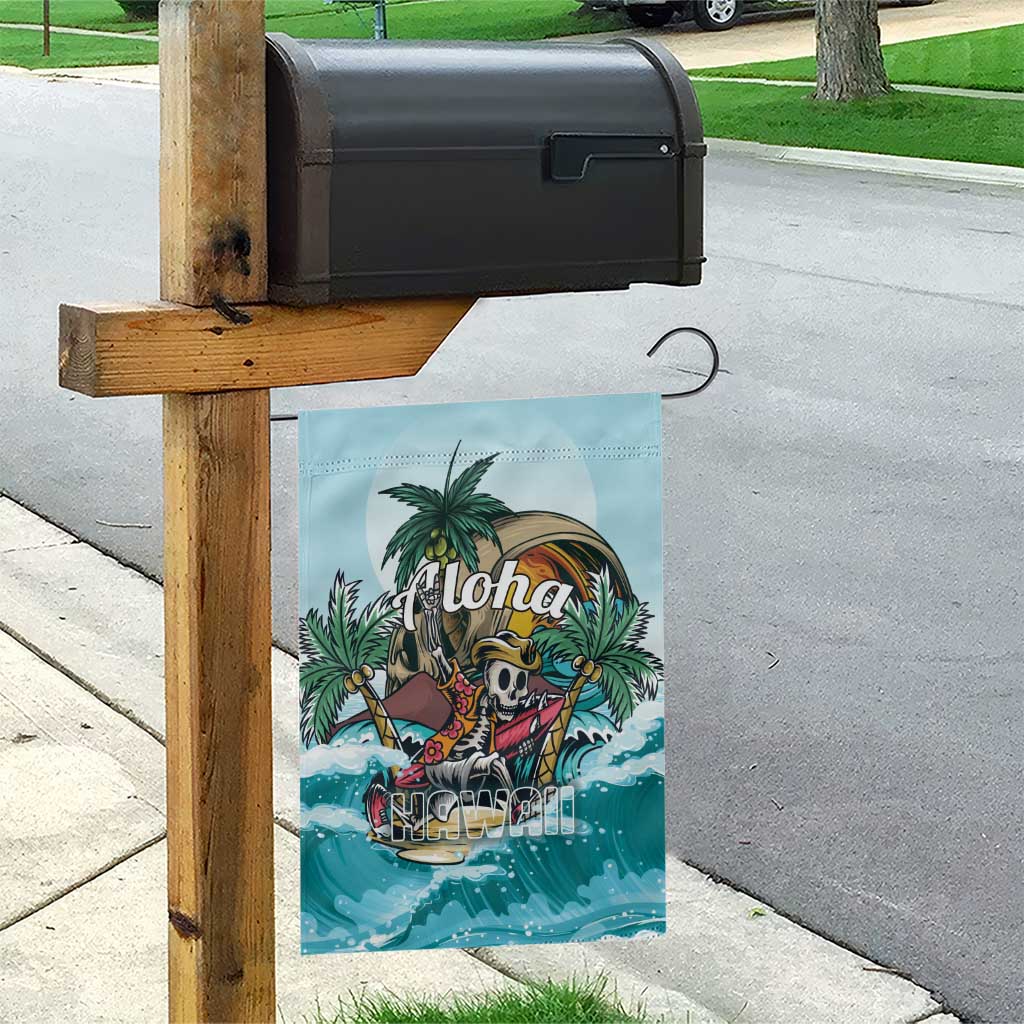 Aloha Hawaii Skeleton Garden Flag Tropical Summer Vibe - Wonder Print Shop