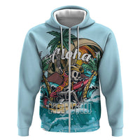 Personalized Aloha Hawaii Skeleton Hoodie Tropical Summer Vibe - Wonder Print Shop