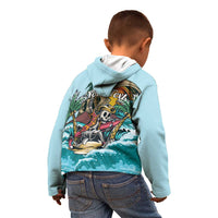 Personalized Aloha Hawaii Skeleton Kid Hoodie Tropical Summer Vibe - Wonder Print Shop