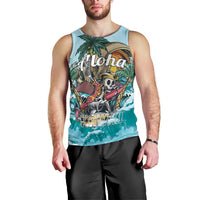 Personalized Aloha Hawaii Skeleton Men Tank Top Tropical Summer Vibe - Wonder Print Shop