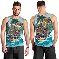 Personalized Aloha Hawaii Skeleton Men Tank Top Tropical Summer Vibe - Wonder Print Shop