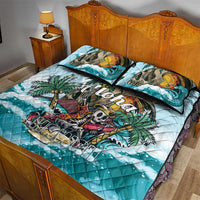Aloha Hawaii Skeleton Quilt Bed Set Tropical Summer Vibe - Wonder Print Shop