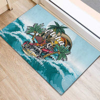 Aloha Hawaii Skeleton Rubber Doormat Tropical Summer Vibe - Wonder Print Shop