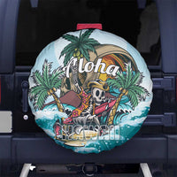 Aloha Hawaii Skeleton Spare Tire Cover Tropical Summer Vibe - Wonder Print Shop