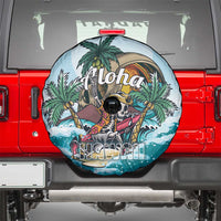 Aloha Hawaii Skeleton Spare Tire Cover Tropical Summer Vibe - Wonder Print Shop