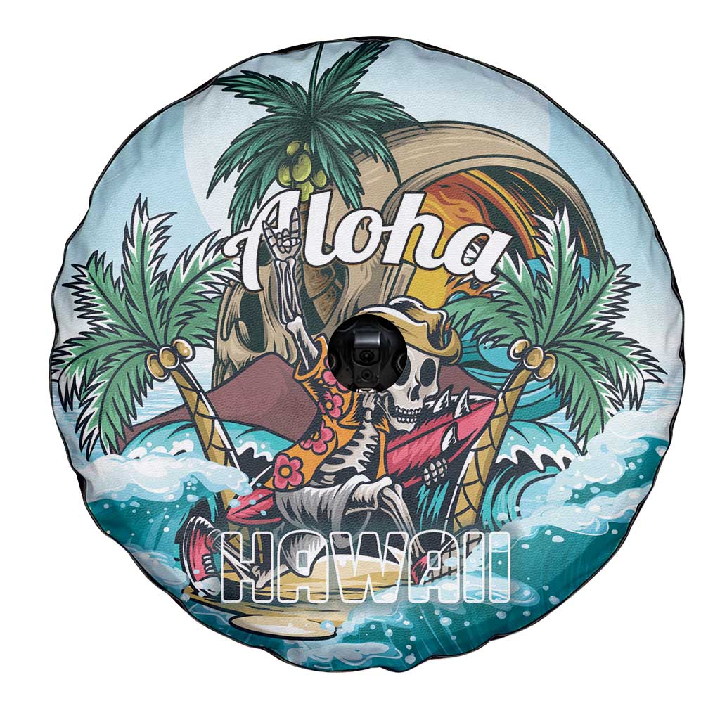 Aloha Hawaii Skeleton Spare Tire Cover Tropical Summer Vibe - Wonder Print Shop