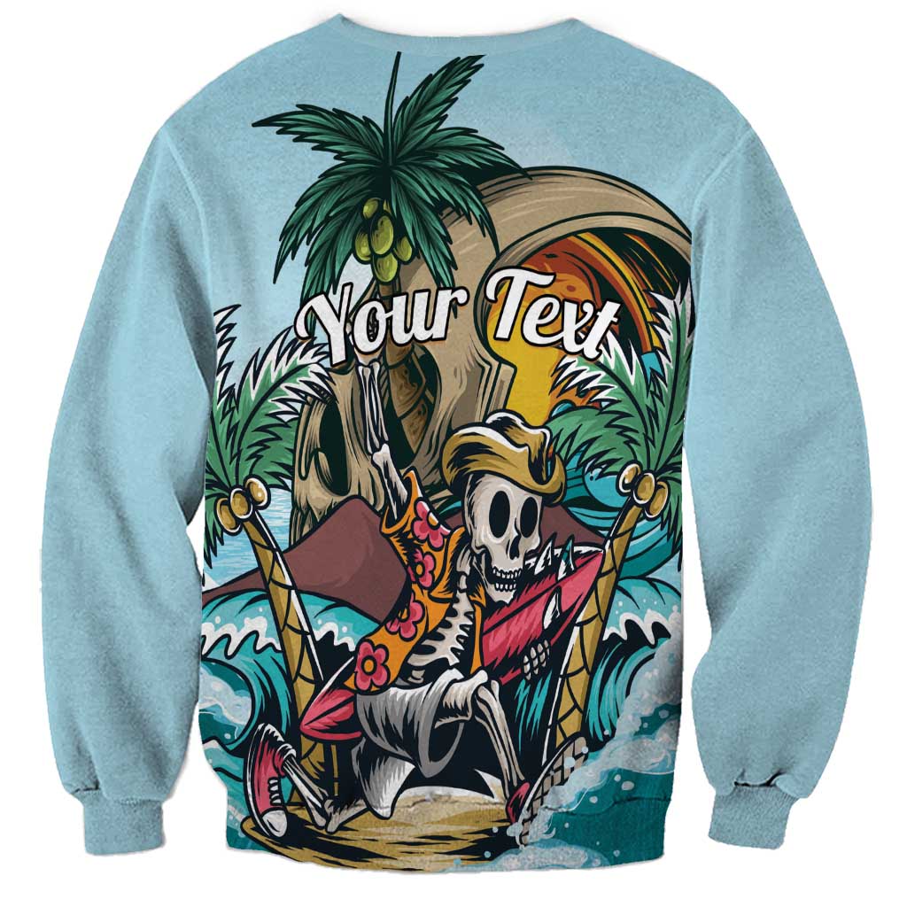 Personalized Aloha Hawaii Skeleton Sweatshirt Tropical Summer Vibe - Wonder Print Shop
