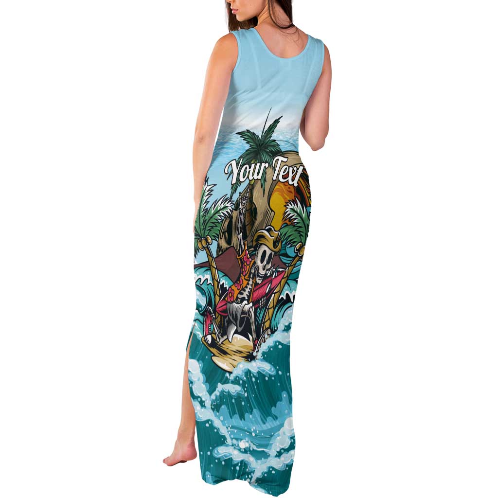 Personalized Aloha Hawaii Skeleton Tank Maxi Dress Tropical Summer Vibe - Wonder Print Shop