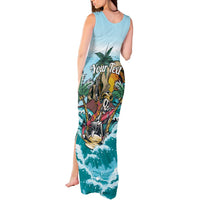 Personalized Aloha Hawaii Skeleton Tank Maxi Dress Tropical Summer Vibe - Wonder Print Shop