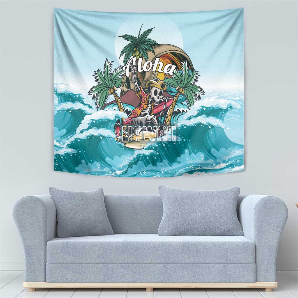 Aloha Hawaii Skeleton Tapestry Tropical Summer Vibe - Wonder Print Shop