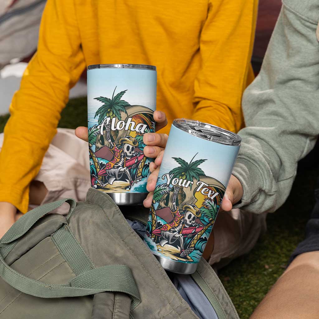 Personalized Aloha Hawaii Skeleton Tumbler Cup Tropical Summer Vibe - Wonder Print Shop