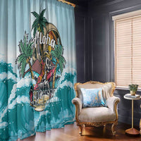 Aloha Hawaii Skeleton Window Curtain Tropical Summer Vibe - Wonder Print Shop