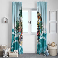 Aloha Hawaii Skeleton Window Curtain Tropical Summer Vibe - Wonder Print Shop