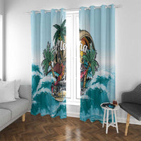 Aloha Hawaii Skeleton Window Curtain Tropical Summer Vibe - Wonder Print Shop