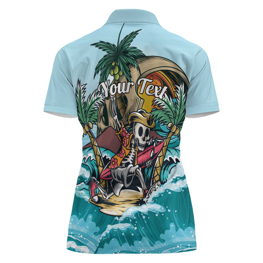 Personalized Aloha Hawaii Skeleton Women Polo Shirt Tropical Summer Vibe - Wonder Print Shop