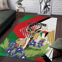 Palestine Area Rug Mountain Gazelle With Faqqua Iris - Wonder Print Shop