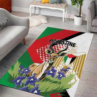 Palestine Area Rug Mountain Gazelle With Faqqua Iris - Wonder Print Shop