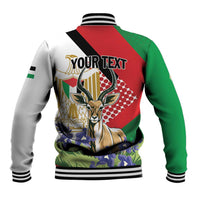 Personalized Palestine Baseball Jacket Mountain Gazelle With Faqqua Iris - Wonder Print Shop
