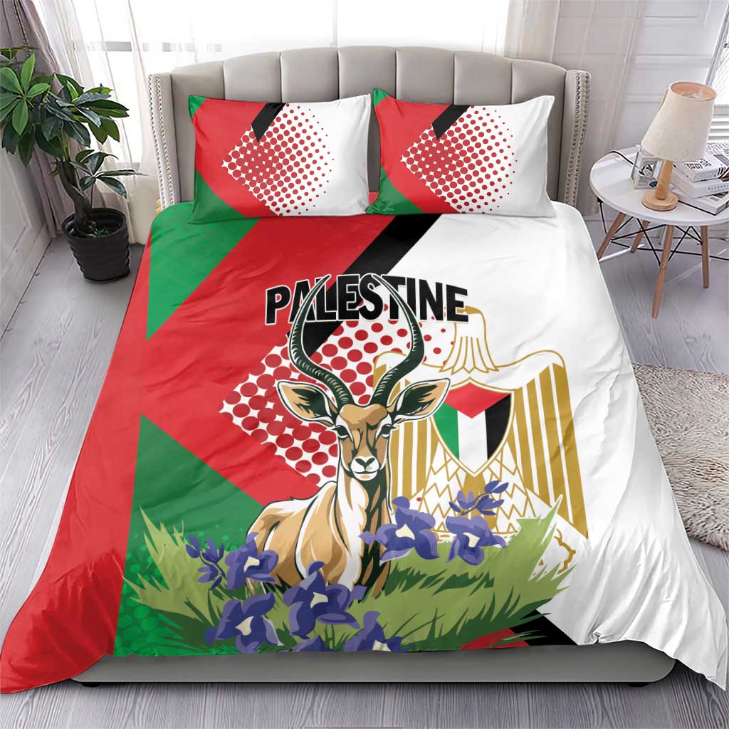 Palestine Bedding Set Mountain Gazelle With Faqqua Iris - Wonder Print Shop