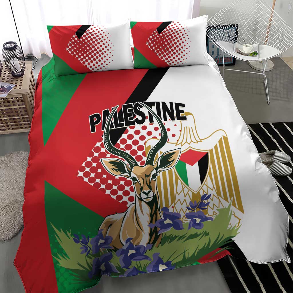 Palestine Bedding Set Mountain Gazelle With Faqqua Iris - Wonder Print Shop