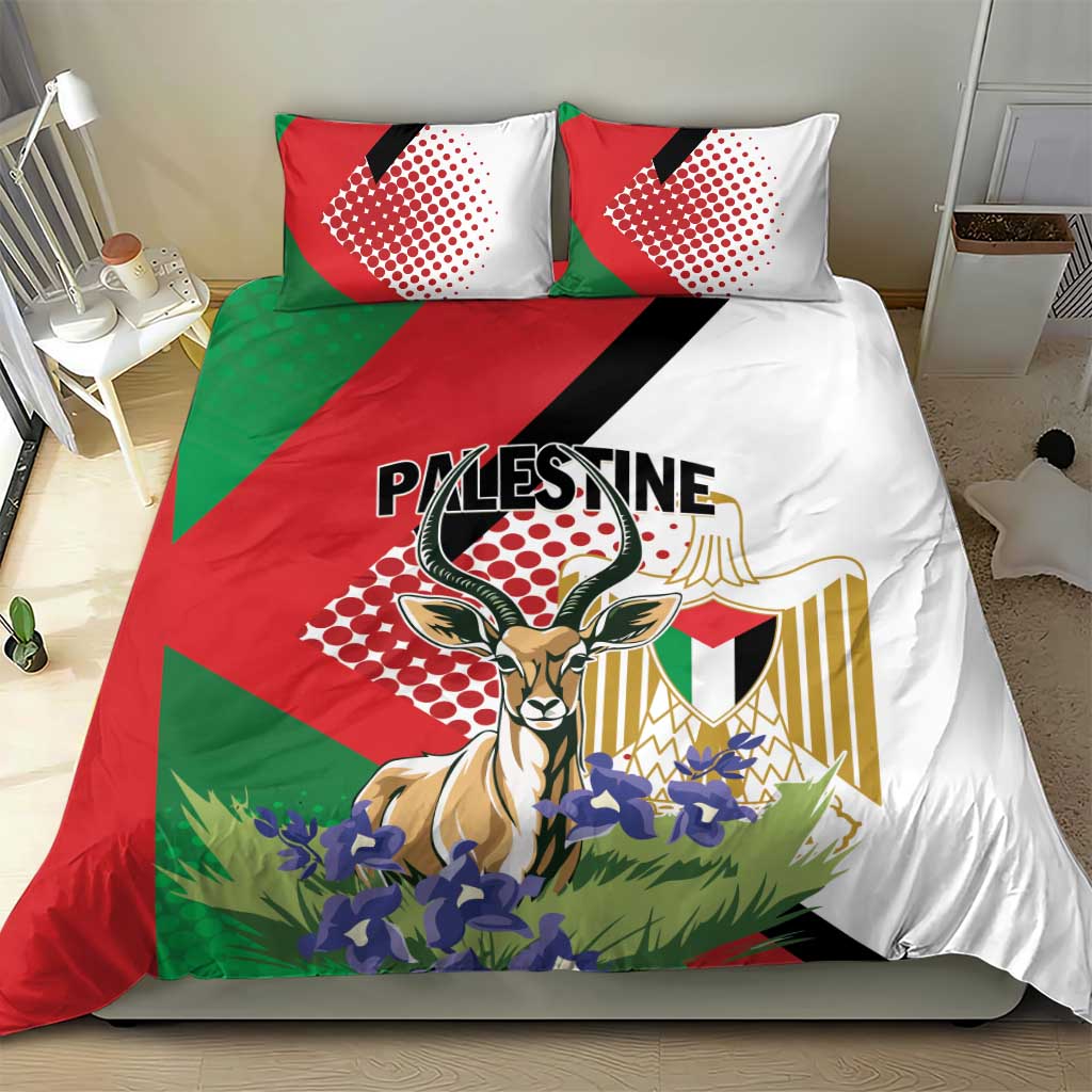 Palestine Bedding Set Mountain Gazelle With Faqqua Iris - Wonder Print Shop