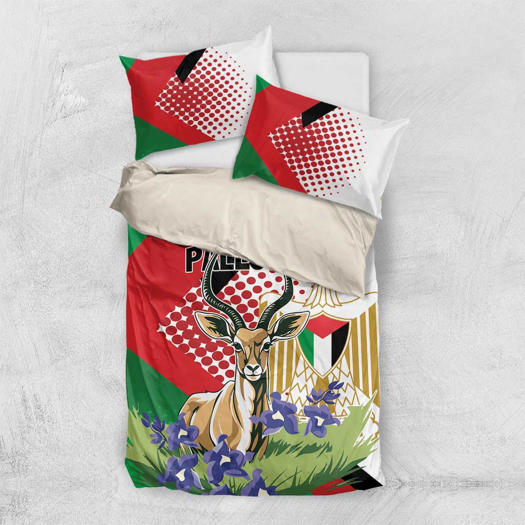 Palestine Bedding Set Mountain Gazelle With Faqqua Iris - Wonder Print Shop