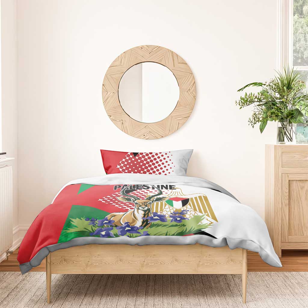 Palestine Bedding Set Mountain Gazelle With Faqqua Iris - Wonder Print Shop