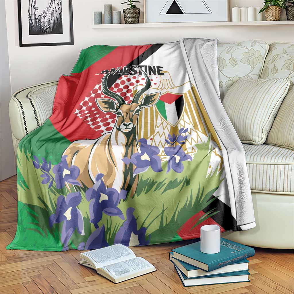 Palestine Blanket Mountain Gazelle With Faqqua Iris