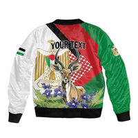 Personalized Palestine Bomber Jacket Mountain Gazelle With Faqqua Iris - Wonder Print Shop