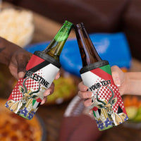 Personalized Palestine 4 in 1 Can Cooler Tumbler Mountain Gazelle With Faqqua Iris - Wonder Print Shop