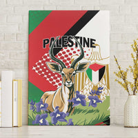 Palestine Canvas Wall Art Mountain Gazelle With Faqqua Iris - Wonder Print Shop