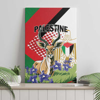 Palestine Canvas Wall Art Mountain Gazelle With Faqqua Iris - Wonder Print Shop