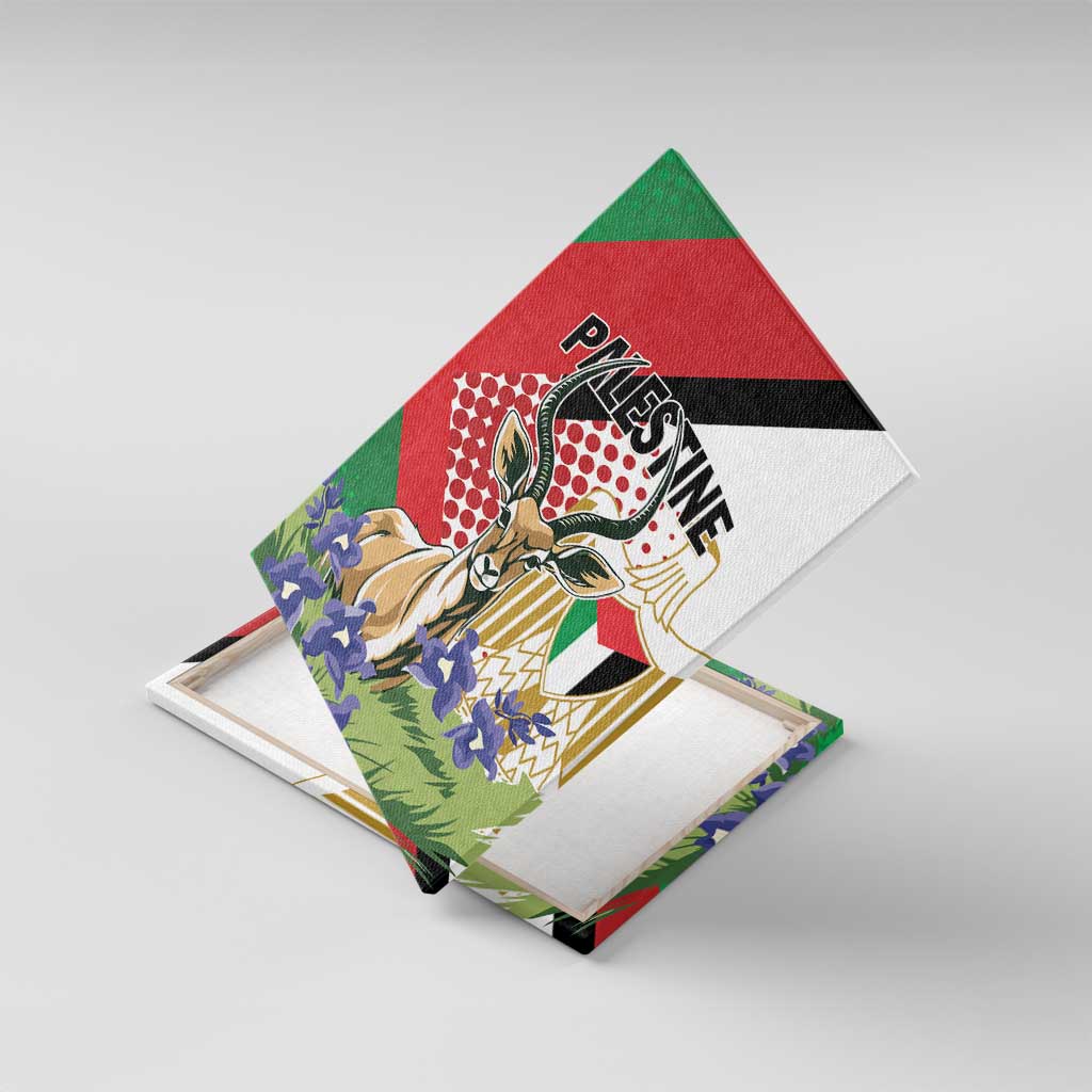 Palestine Canvas Wall Art Mountain Gazelle With Faqqua Iris - Wonder Print Shop