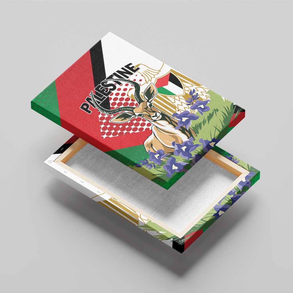 Palestine Canvas Wall Art Mountain Gazelle With Faqqua Iris - Wonder Print Shop
