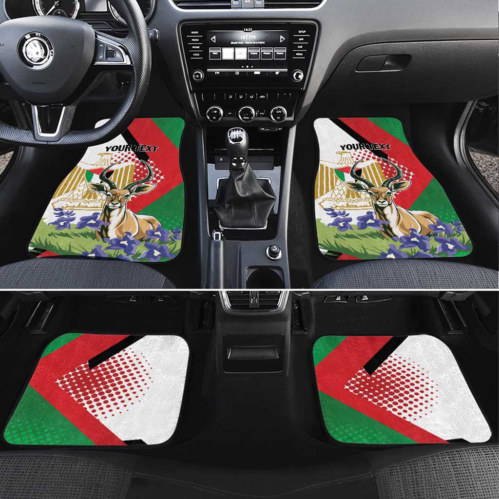 Palestine Car Mats Mountain Gazelle With Faqqua Iris - Wonder Print Shop