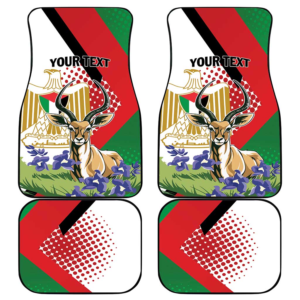 Palestine Car Mats Mountain Gazelle With Faqqua Iris - Wonder Print Shop